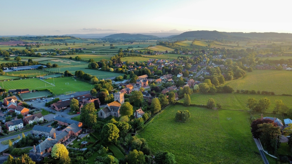Wellington,Village,Herefordshire,From,Above Herefordshire